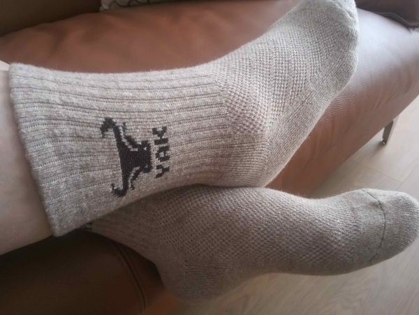 Socken aus YAK-Wolle Hellbraun Größe 38-40 in Top-Qualität